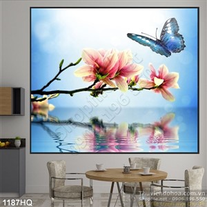 Tranh hoa đào nghệ thuật đẹp