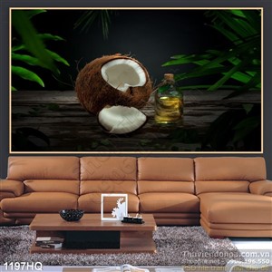 Tranh hoa lá cây dừa trang trí