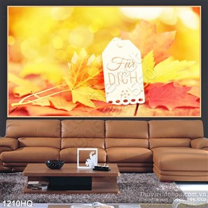 Tranh hoa lá mùa thu đẹp