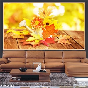Tranh hoa lá mùa thu trang trí treo tường