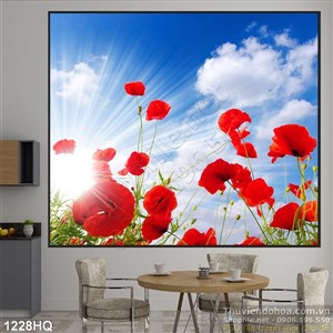 Tranh hoa lá trang trí phòng khách