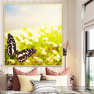 Tranh hoa lá trang trí dán tường