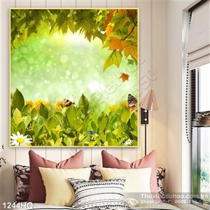 Tranh hoa lá nghệ thuật trang trí phòng