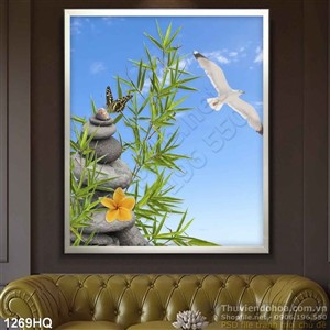 Tranh hoa lá spa đẹp