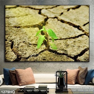 Tranh hoa lá trang trí phòng khách