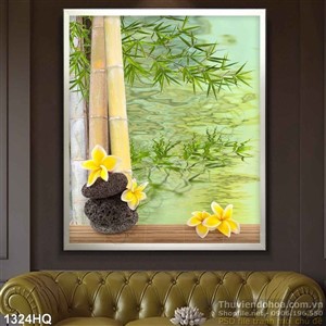 Tranh hoa lá Spa nghệ thuật treo tường