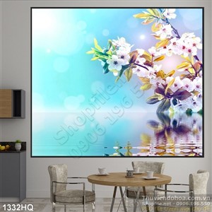 Tranh hoa đào đẹp trang trí