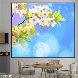 Tranh hoa đào mùa xuân