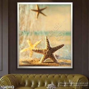 Tranh hoa lá và sao biển treo tường