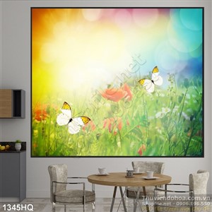 Tranh hoa lá dán tường độc đáo
