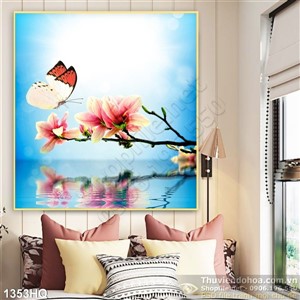 Tranh hoa lá nghệ thuật trang trí treo tường