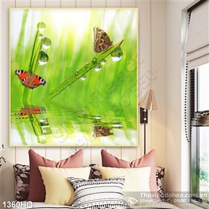 Tranh hoa lá dán tường đẹp