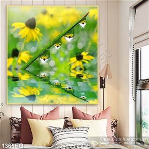 Tranh hoa cúc quỳ treo tường độc đáo