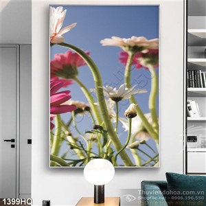Tranh hoa lá trang trí phòng khách