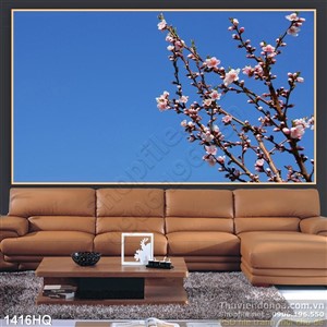 Tranh hoa đào treo tường phòng khách