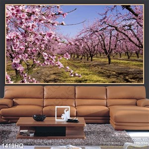 Tranh hoa đào treo tường đẹp