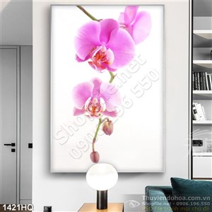 Tranh hoa lan trang trí dán tường đẹp