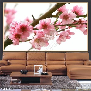 Tranh hoa đào nghệ thuật đẹp