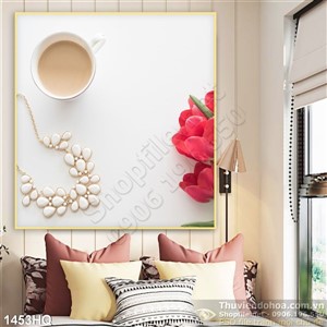 Tranh hoa lá treo tường phòng bếp