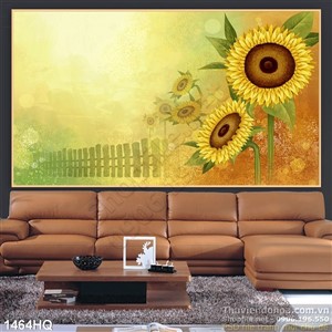 Tranh hoa hướng dương trang trí phòng ngủ
