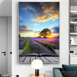 Tranh hoa lá treo tường phòng khách