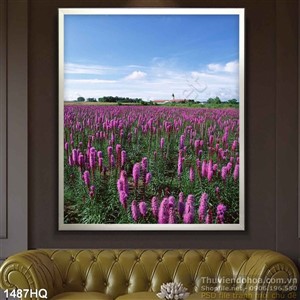 Tranh hoa tím đẹp độc đáo