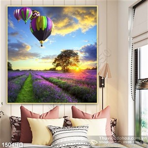 Tranh cánh đồng hoa đẹp