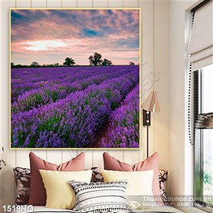 Tranh hoa tím đẹp nghệ thuật