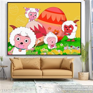 Tranh hoa lá trang trí phòng ngủ cho bé