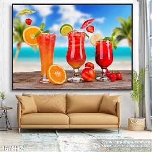 Tranh hoa lá treo tường phòng bếp