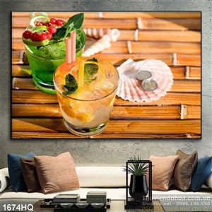 Tranh hoa lá treo tường phòng ăn