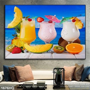 Tranh hoa lá trang trí bếp đẹp