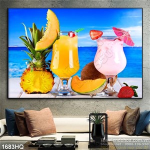 Tranh hoa lá treo tường phòng ăn