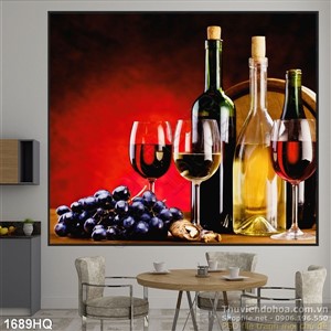 Tranh hoa lá treo tường phòng bếp