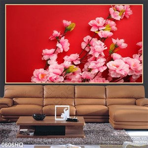 Tranh hoa đào trang trí đẹp