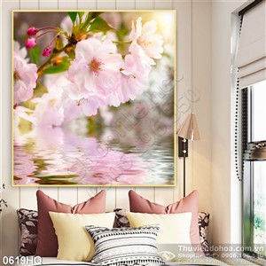 Tranh hoa đào treo tường đẹp