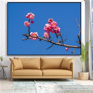 Tranh hoa đào trang trí đẹp
