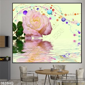 Tranh hoa hồng trang trí phòng khách