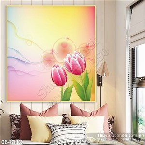 Tranh hoa tulip treo tường đẹp