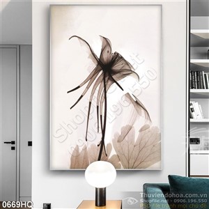 Tranh hoa lá treo tường phòng khách