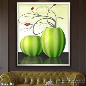 Tranh hoa lá trang trí phòng khách