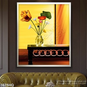 Tranh hoa lá nghệ thuật đẹp