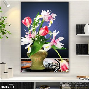 Tranh hoa lá treo tường phòng khách