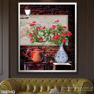 Tranh hoa lá trang trí đẹp