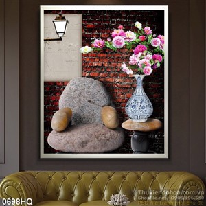 Tranh hoa lá treo tường độc đáp