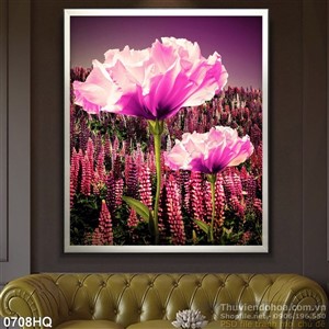 Tranh hoa lá trang trí phòng khách