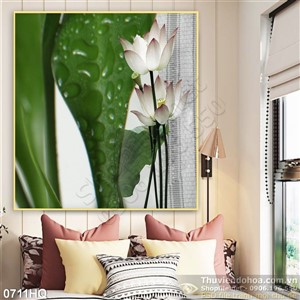 Tranh hoa sen spa trang trí phòng đẹp