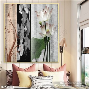 Tranh hoa sen nghệ thuật đẹp