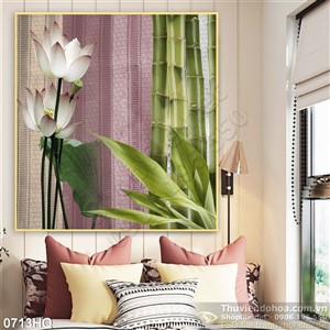 Tranh hoa spa trang trí dán tường