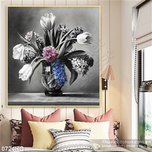 Tranh hoa lá trang trí tường phòng ngủ